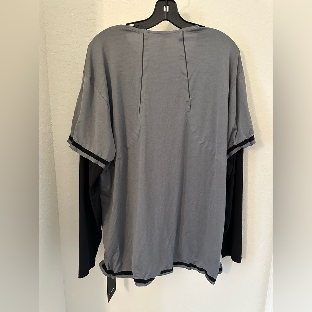 Lululemon Fast and Free Long Sleeves Bold Lines Asphalt Gray Size XXL - Picture 3 of 8